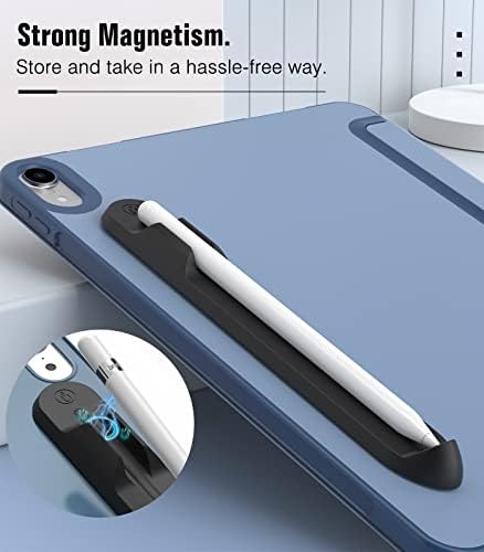 MoKo Magnetic Pencil Holder Compatible with Apple Pencil 1st & 2nd Generation, Strong Adhesive Sleeve Silicone iPencil Holder Sticker Magnetic Attached to Case, Black