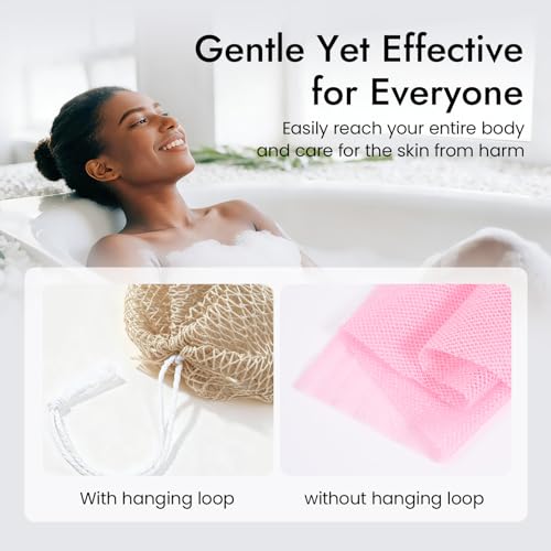African Sponge Net 5-piece exfoliating Scrub is Suitable for All Skin Types,Bath Sponge for the face and Body, Durable and Gently Exfoliation — view 5