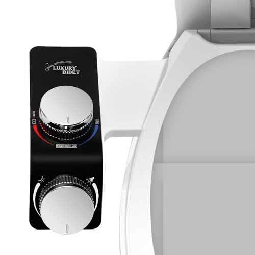 XSpecial Hot and Cold Bidet Attachment for Toilet UK, Non-Electric Bidet for WC with Dual Nozzle, Self-Cleaning Bidet Toilet Seat with Adjustable Water Pressure Temperature