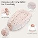 Baby Lounger - Infant Lounger Pillow for Newborn 0-24 Months, Soft, Breathable & Portable Baby Lounger Pillow for Boys & Girls, Cozy Baby Floor Seat for Home & Travel (Pink Star)