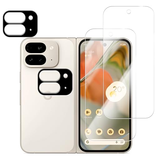 HUAKE �K���X�t�B���� Google Pixel 9 Pro Fold �p ���Y�Ɏq�f�ސ� ���� �K���X �w��h�~ �t�� �ی� �t�B���� �����Y�J�o�[�y(2��)�K���X�t�B���� �{(2��)�J�����t�B�����z