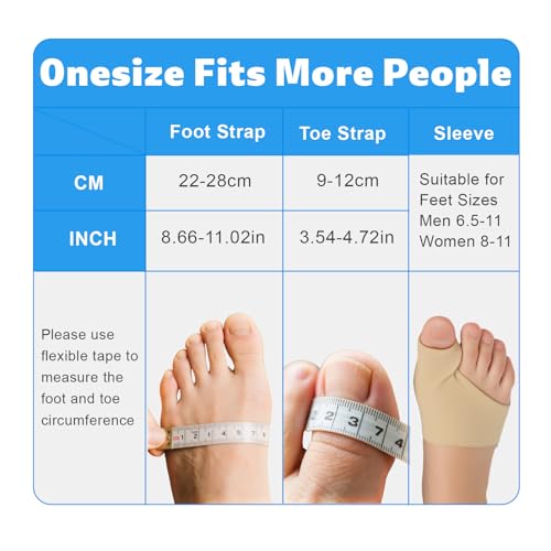 Bunion Corrector With Silicone Inner Pad for Women Men Big Toe Orthopedic Bunion Splint for Hallux Valgus Pain Relief Hammer Toe Straightener for Day Night Support-1 Black (Free 2 Bunion Sleeves)