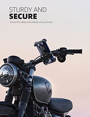Lamicall Motorcycle Phone Mount, Bike Phone Holder - Upgrade Adjustable Cell Phone Holder, Bicycle Scooter Handlebar Phone Cradle Clip For Iphone 14 Plus/Pro Max / 13, Galaxy S9 And 4.7-6.8" Phone #TOP2