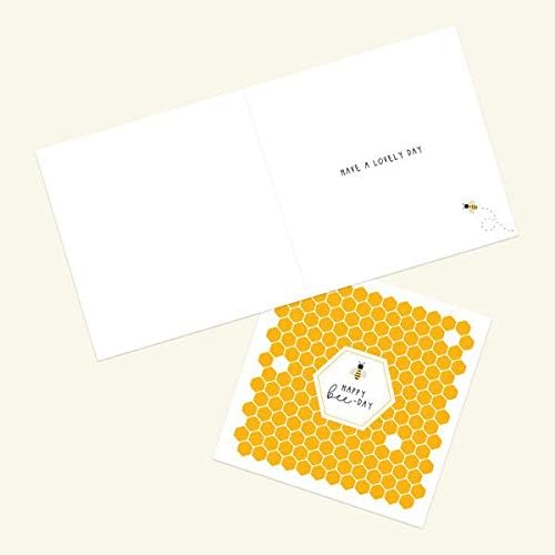 Birthday Card for Friend, Bee-Keeper - Honey Bee - Happy Bee-Day Greetings Card. Adult Female, Bee Brithday Card, Honey, Floral, Pastel. Envelope Included (3409)