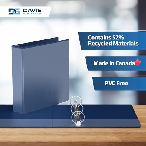 Image of Easyview 3-Ring Binder, Clear-View Cover, 2 inch Round Rings, Royal Blue, 6 Pk | Heavy-duty binder, fits 8.5 inch x 11 inch paper, customizable cover, made in Canada, ideal for school or office use