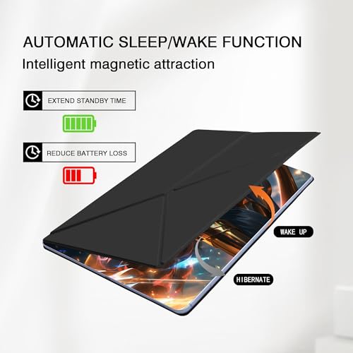 Image of Magnetic Case for Samsung Galaxy Tab S10 FE /S9 FE 10.9 Inch /S9 11 Inch (SM-X520 /X526B /X510 /X516B /X710 /X716B) Tablet with S-Pen Holder, Auto Wake /Sleep Smart Tablet Cover, Black