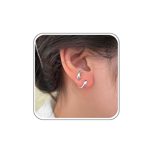 Cybche Boho Mini Aretes De Pescado Lindo Pez Stud Pendientes De Plata Pendientes De Delfín Pequeño Pendiente De Ballena Verano Joyería De Playa Para Las Mujeres