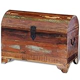 Die Aufbewahrungstruhe aus exotischem Altholz ist das perfekte Möbelstück für jedes Zimmer. Unterschiede in Maserung und Farbe verleihen ihr einen einzigartigen Charakter.