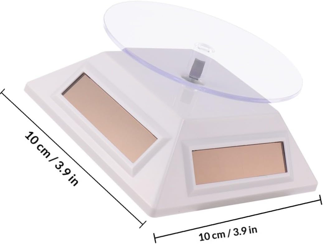 Alipis Solar Showcase 360 Rotating Turntable Display Stand for Jewelry