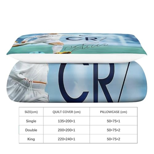 Housse de couette Ronaldo hypoallergique avec fermeture éclair 3D - 6
