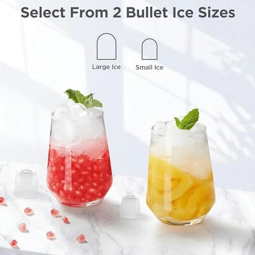 Máquina fabricadora de hielo de mostrador, 26 libras en 24 horas, 9 cubos listos en 6 minutos, con función de autolimpieza miniatura 6