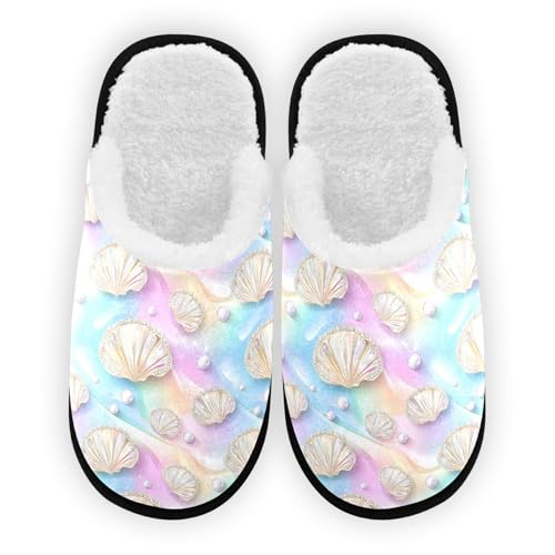 Beautiful Pearl Slippers For Women Men Soft Memory Foam Non-Slip Animal Winter Indoor House Shoes Travel Slipper