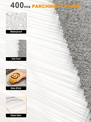 Smartake 400Pcs Parchment Paper Sheets, 12 X 16 In Pre-Cut Baking Parchment, Non-Stick Kitchens Cookie Baking Paper, For Oven Grilling Air Fryer Steaming Bread Cake Cookie Meat Pizza (White) #TOP11