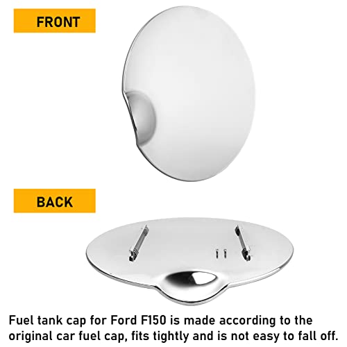 Jaronx Compatible With Ford F150 Gas Cap Cover Replacement 9L3Z-99405A26-Aa, Chrome Fuel Door Cover For F150 2009 2010 2011 2012 2013 2014, Fuel Tank Filler Cap For Ford F150 Gas Door Cover #TOP4