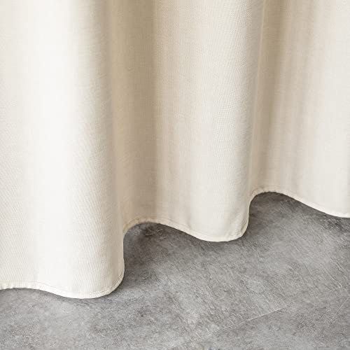 YEVDA Top Linen Fabric Shower Curtain 240 x 200 cm Waterproof Anti-Mould for Bathroom Beige 240 x 200 cm, W 78.7" x L 94.5" (1 Panels) - Image 4