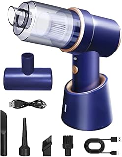 JUUPBKKIY Mini Handheld Vacuum Cleaner Cordless with blowing funtion/led light Mini Vacuum Hoover Rechargeable for Car, Home, Office,Keyboard, Pet Hair Cleaning (LTT-BLUE-UPGRADED)