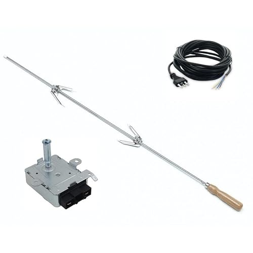 EuroStore07® SPIEDO CM 80 + MOTORE 6 W + CAVO DI COLLEGAMENTO CAMINO - BARBECUE