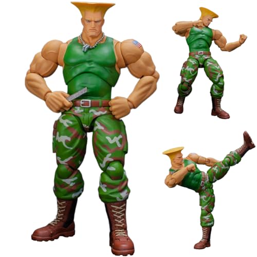 Jilijia Guile-Figur, 19 cm, Super-Action-Statue, stehende Pose, bewegliche Gelenke, Spielfigur, Modell mit Zubehör, Sammlerstück, Desktop-Ornamente