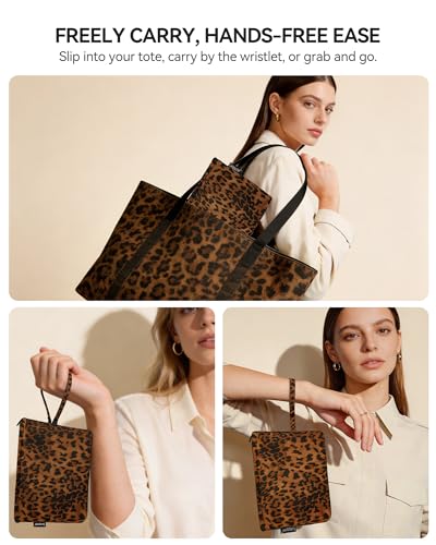 Image of Gloppie Leopard Small Makeup Bag for Purse Wristlet Cosmetic Bag for Women