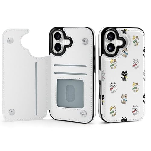 iPhone17用ケース 手帳型 かわいい 可愛い 猫柄 アイフォン17用ケース 手帳型 財布型 スマホケース PUレザー おしゃれ カード収納 スタンド機能 いPhone17カバー