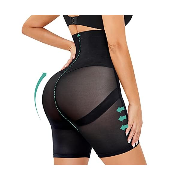 MERYOSZ-Tummy-Control-Shapewear-for-Women-High-Waist-Waist-Trainer-Shaper-Slip-Shorts-Butt-Lifter-Thigh-Slimmer-Panties MERYOSZ Tummy Control Shapewear for Women Seamless High Waist Trainer Shaper Slip Shorts Butt Lifter Thigh Slimmer Panties (Black, L)