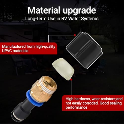 Image of 2 PCS Low Point Drain Seals and Caps for RV Camper Travel Trailer - 1 /2 Inch Hot & Cold Water Lines RV Drain Cap