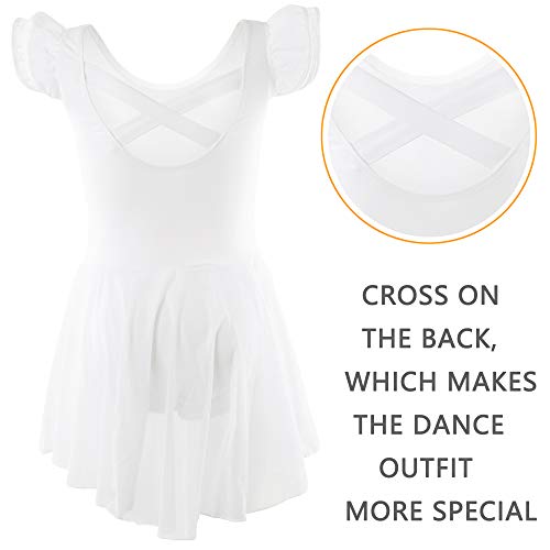 image for DIPUG Ballet Leotards for Girls Ballet Leotard With Skirt Toddler Danc