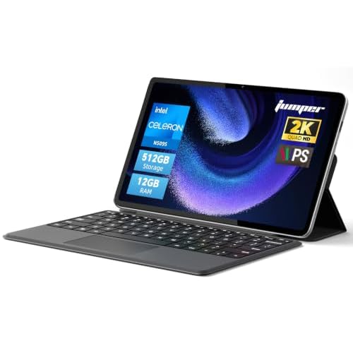 2-in-1 Laptop Tablet,12" 2K Touchscreen, N5095 Processor,12GB RAM 512GB SSD