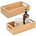 mDesign Juego de 2 cajas de bambú con asas – Cesta guardatodo de madera para almacenaje – Para champú, cremas y otros cosméticos – Cajón organizador de baño abierto de madera de bambú – color natural