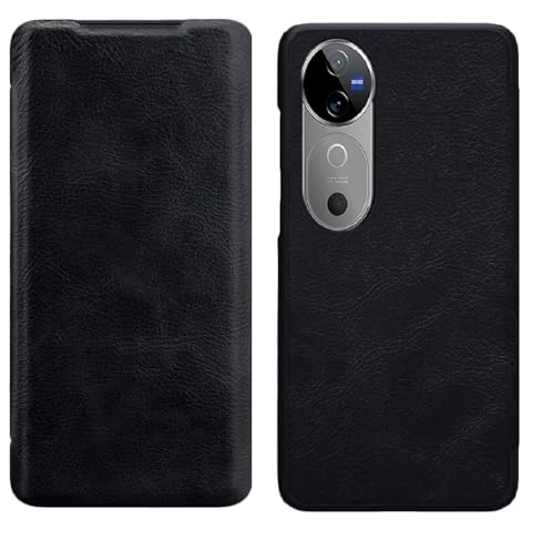 Image of WHITBULL Business Style Horizontal Magnetic Flip Leather Case for iQOO Z10R / Vivo T4R 5G / Vivo V50 / V50e / V50 5G Elite Edition (Black)