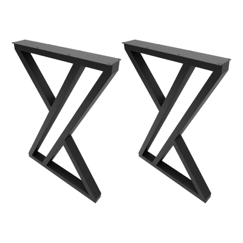 Rogowsen Lot de 2 pieds de table en fer forgé - Supports en métal pour meubles - Pieds de table noirs en forme de X - Charge maximale : 300 kg - Convient...