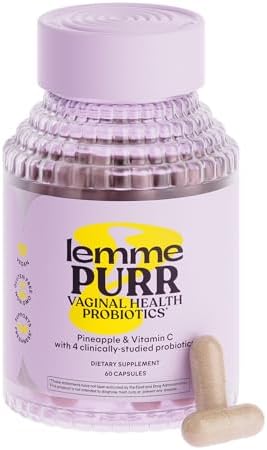 Lemme Purr Vaginal Probiotics for Women – Promotes pH Balance, Healthy Vaginal Odor & Urinary Tract Health w/Lactobacillus Blend, Clinically Tested Strains, Pineapple & Vitamin C – 60 Veggie Capsules