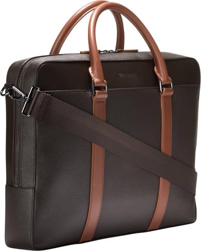 Cole Haan mens Triboro Leather Briefcase for Business Professionals TravelLight Features 16 Inch Laptop Compatibility Bl