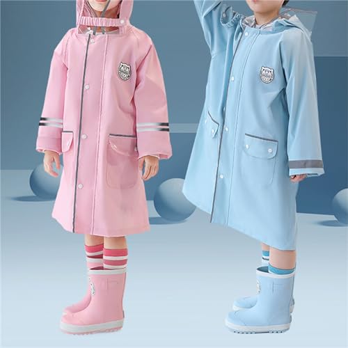 Toddler Raincoat Rain Poncho Boys Girls Kids Pockets Long Sleeve Windproof Rainproof Mudproof Outdoor4