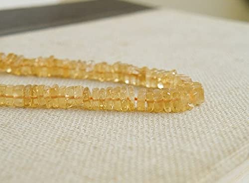 Citrine perles de lithothérapie jaune heishi 4mm pour bracelet fait main