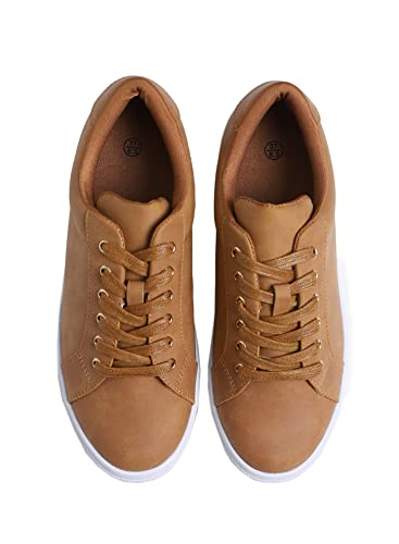 FEVERSOLE Women's Featured PU Leather Colorful Lace Up Sneaker4