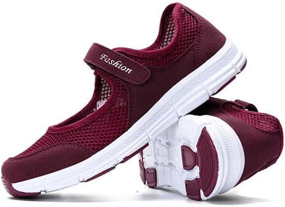 missfiona Womens Hollow Out Granny Walk Shoes Breathable Soft-Soled Mary Jane Flats Dance Shoes - Image 3