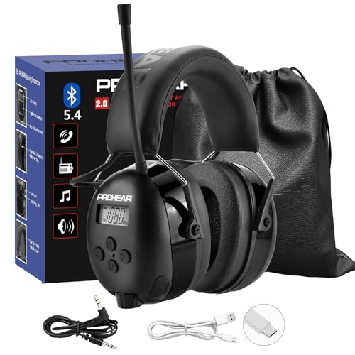 PROHEAR 033 AM FM Bluetooth 5.4 Radio Headphones - USB C Rechargeable 2000mAh Battery - Radio...