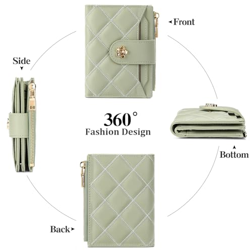 Image of RNIEGA Small Wallets for Women Leather Bifold Wallet Women RFID Blocking Purse Credit Card Holder with 15 Card Slots and ID Window Coin Pocket