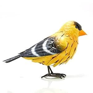 American Goldfinch Metal Garden Bird, Yard Sculpture Art - Large Realistic Standing Gold Finch Bird - Outdoor Fall, Winter, Spring, Summer Decoration - Decor - Perfect and Sympathy Gifts American Goldfinch Metal Garden Bird Yard Sculpture Art Large Realistic Standing Gold Finch Bird Outdoor Fall Winter Spring Summer Decoration Decor Perfect and Sympathy Gifts