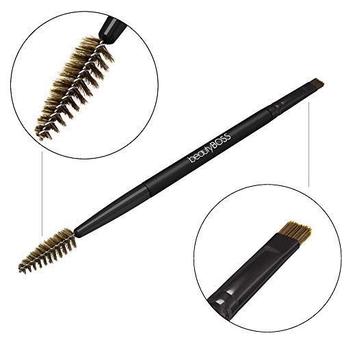 Professional Brow Brush and Lash Comb Spoolie Duo Purpose Makeup Brush for Eyebrows Eyelining and Eyelashes