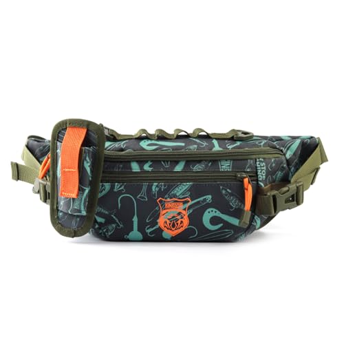 Mochila de pesca multifuncional Kingdom à prova d 'água para isca de pesca com combinação removível e armazenamento de equipamentos e bolsa de telefone, 14 with box- green, multifunctional bag