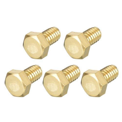 Image of METALLIXITY Hex Head Screw Bolt (5 /16-18x1 /2) 5Pcs, Brass Fully Threaded Solid Brass Hex Bolts Machine Screws - for Machinery Repair
