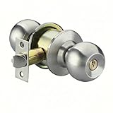 XIUDI Entry Door Knobs with Lock and Key,Ball Stainless Steel Keyed Door Lock,for Privacy Bedroom/Bathroom,Satin Stainless Steel