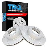 TRQ Performance Front Brake Rotor Set Coated Drilled Slotted Compatible with 1997-2002 Toyota 4Runner 1996 Toyota 4Runner 4 Wheel Drive 2004 Toyota Tacoma with VSC