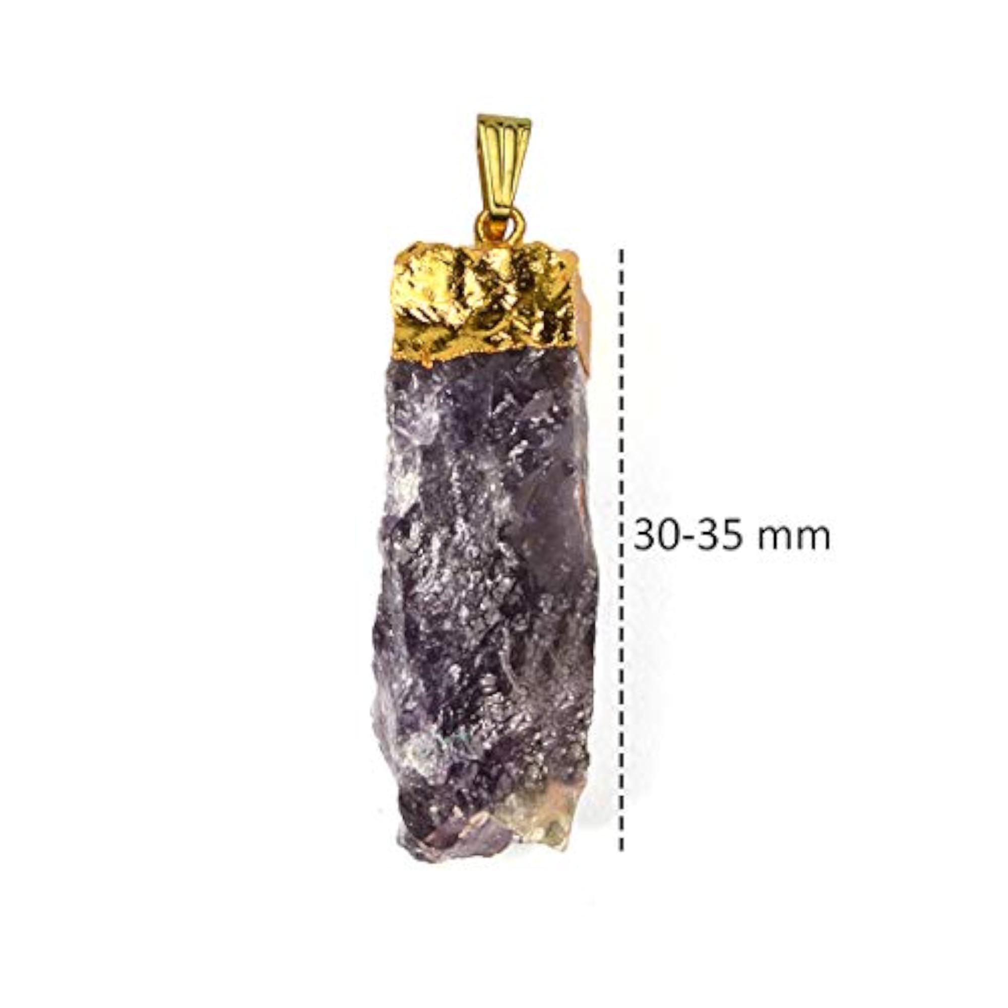 Natural Amethyst Healing Stone Pendant Locket with Chain