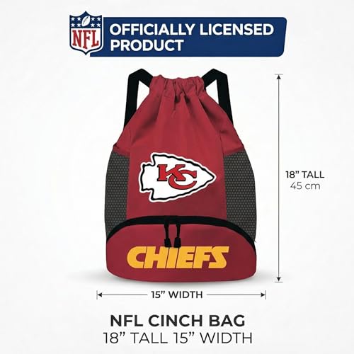 Image of NFL Kansas City Chiefs Cinch Bag - Standard Logo Drawstring Backpack