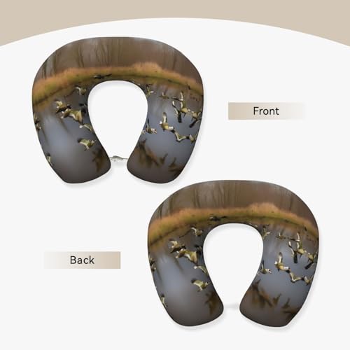 Almohada de cuello poliéster negra para viaje miniatura 3