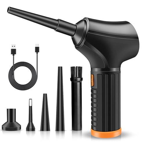 Elektrischer Staubwedel Druckluftspray 100000 U/min, 3-Gang Luftkompressor mit 2000mAh Akku, USB-Ladegerät für PC/Tastatur/Auto/Elektronik/Sofa - Inkl, Staubgebläse, Laubbläser, Luftpumpe, Air Duster