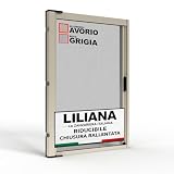 Zanzariera a Rullo "LILIANA" L 150 x H 250cm Laterale Riducibile per Porta Finestre Con Chiusura Rallentata e Magnetica - AVORIO RAL1013 con Rete in Fibra di Vetro Grigia - Made in italy